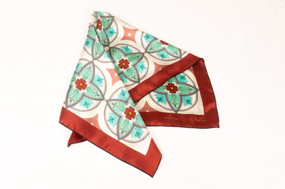 Aria Dolce turquoise scarf The Tuscan Tile wearable art piece
