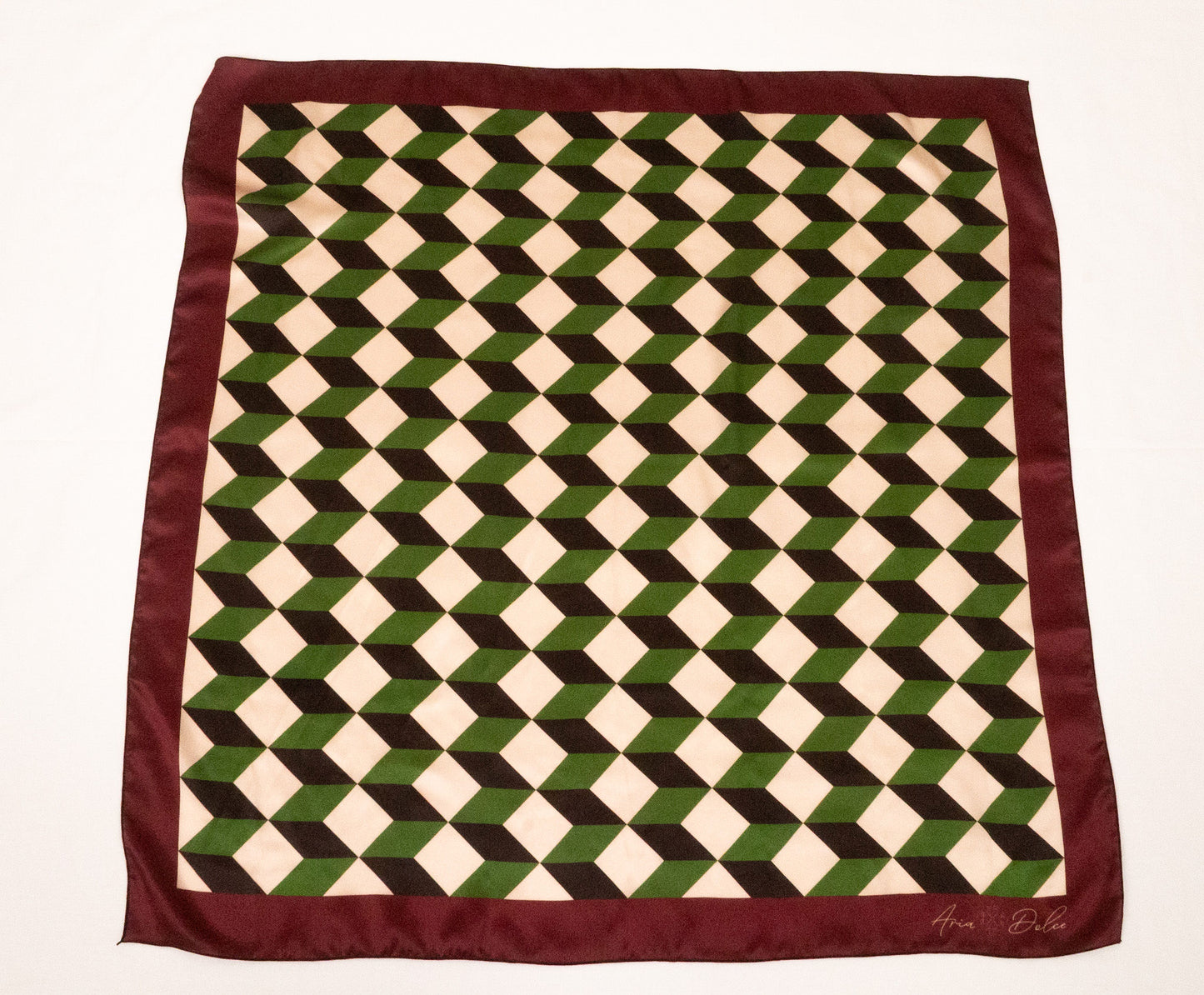 36 inch square silk scarf The Cloister Walk geometric chevron design