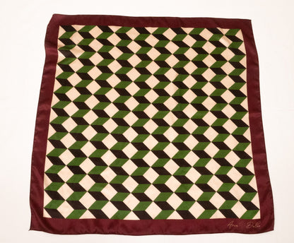 36 inch square silk scarf The Cloister Walk geometric chevron design