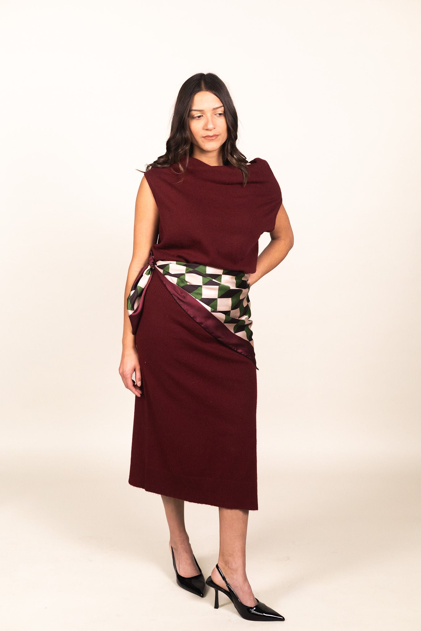Aria Dolce chevron scarf The Cloister Walk wearable art piece
